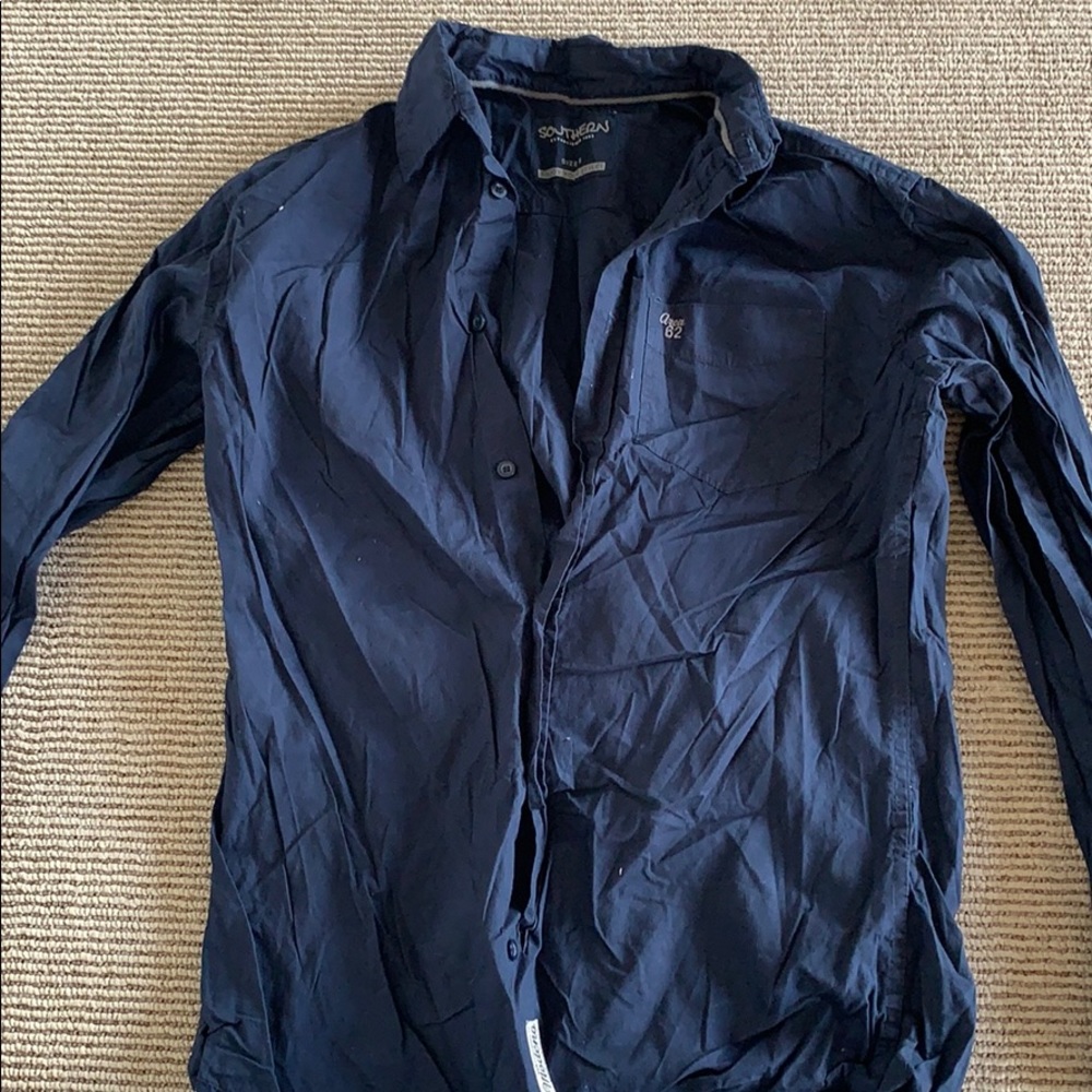 Blue button down